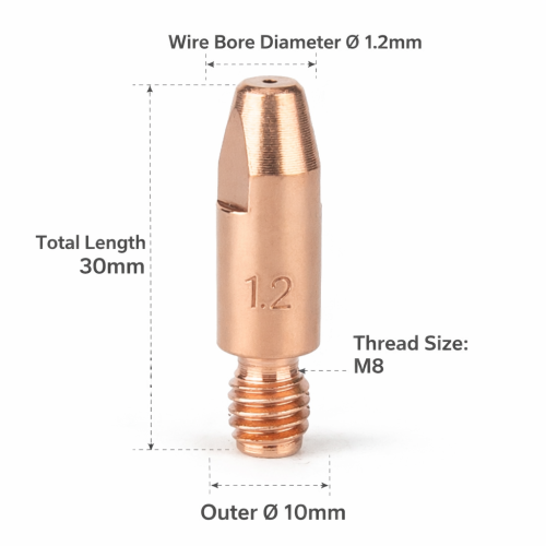40KD CONTACT TIP M8X30X1.2mm